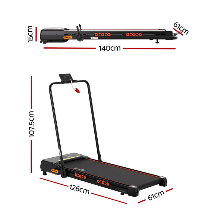 Treadmill Electric Walking Pad Auto Incline Foldable For Home Gym Black