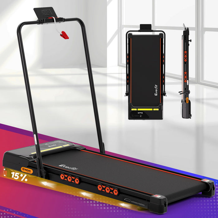 Treadmill Electric Walking Pad Auto Incline Foldable For Home Gym Black