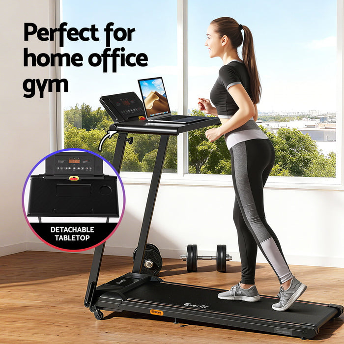 Treadmill Electric Walking Pad Foldable Incline For Home Office Gym Black