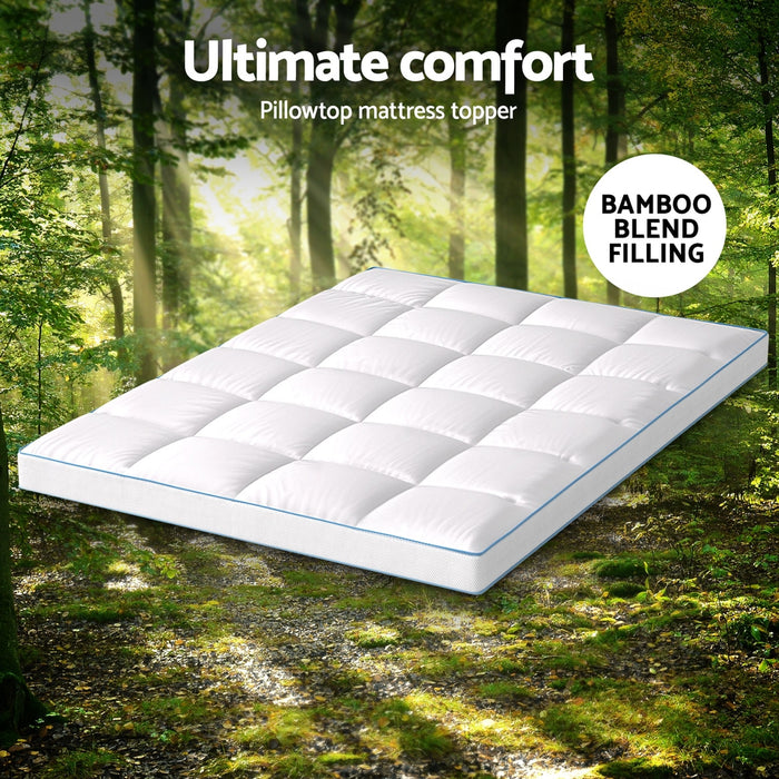 Double Size Mattress Topper Pillowtop Bamboo 10Cm