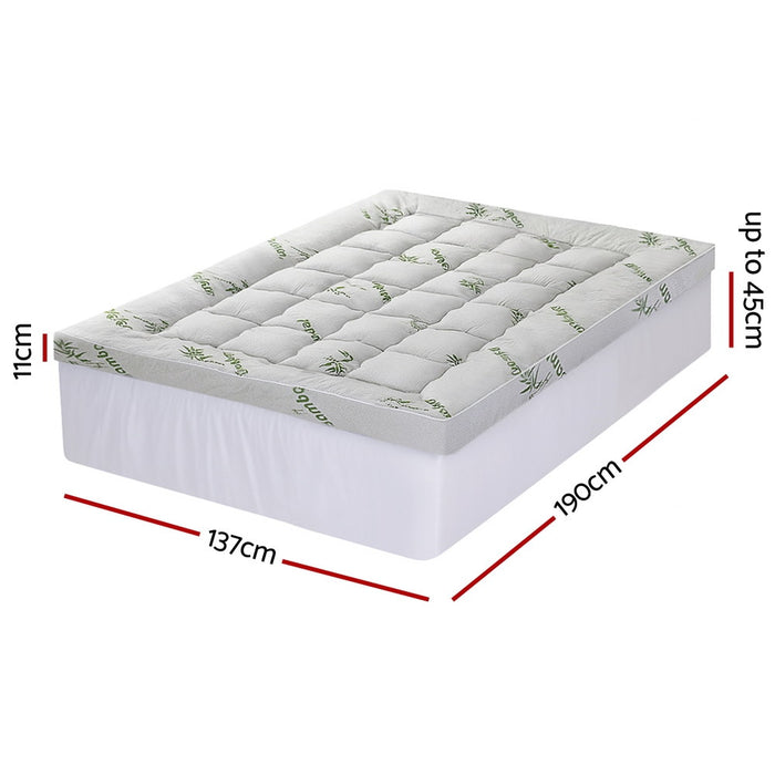 Mattress Topper 11cm Pillowtop Toppers Bamboo Double