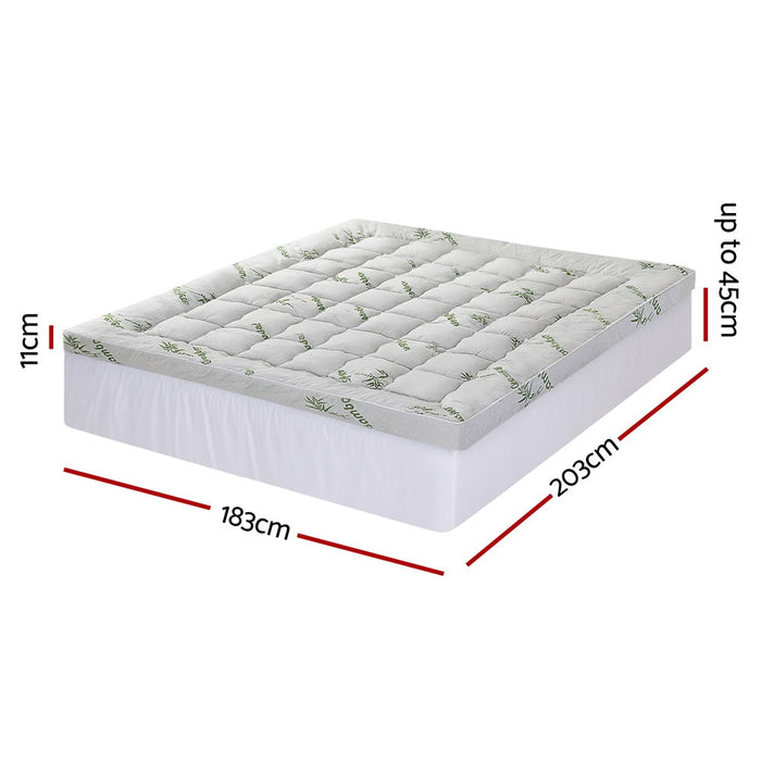 Mattress Topper 11cm Pillowtop Toppers Bamboo King