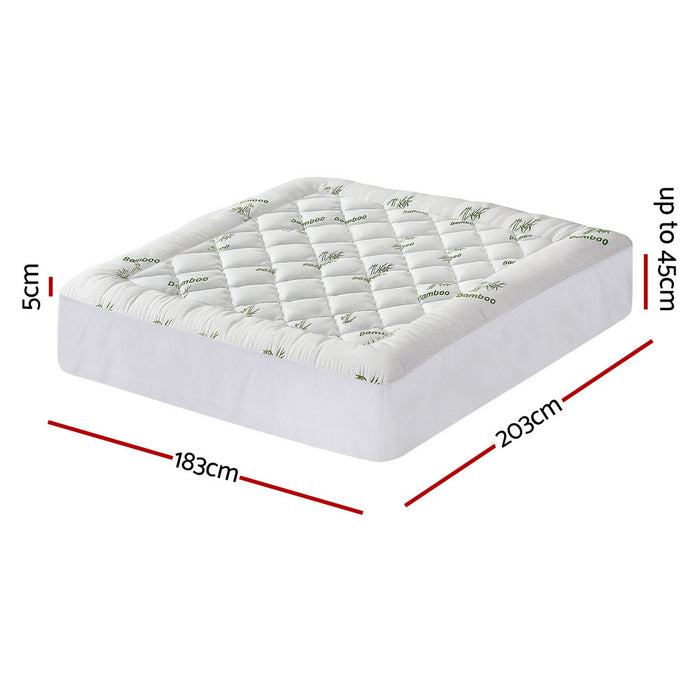 Mattress Topper 5cm Pillowtop Toppers Bamboo King