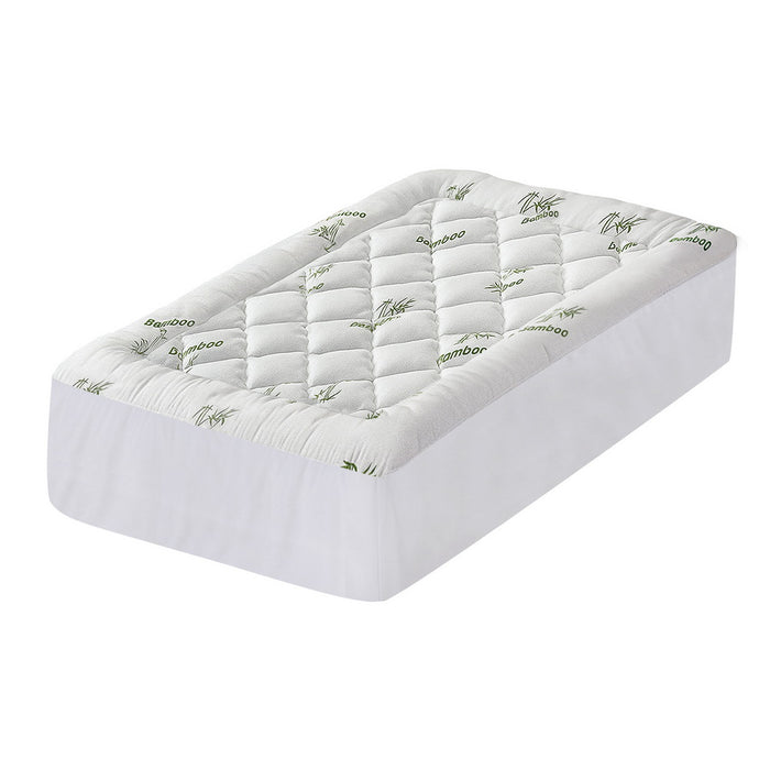 Mattress Topper 5cm Pillowtop Toppers Bamboo King Single