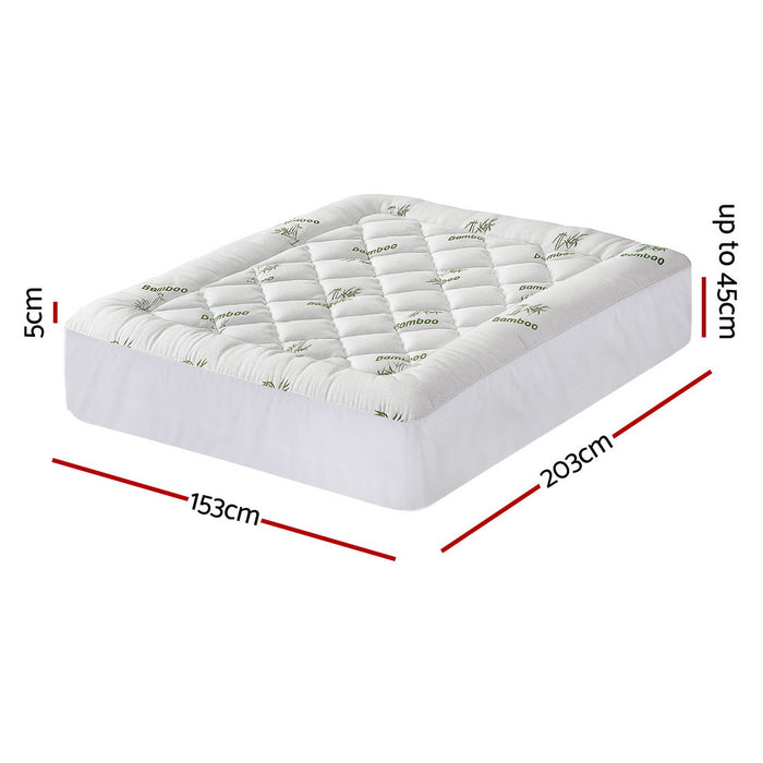Mattress Topper 5cm Pillowtop Toppers Bamboo Queen