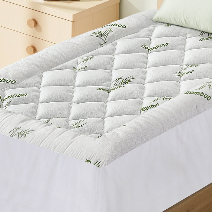 Mattress Topper 5cm Pillowtop Toppers Bamboo Single