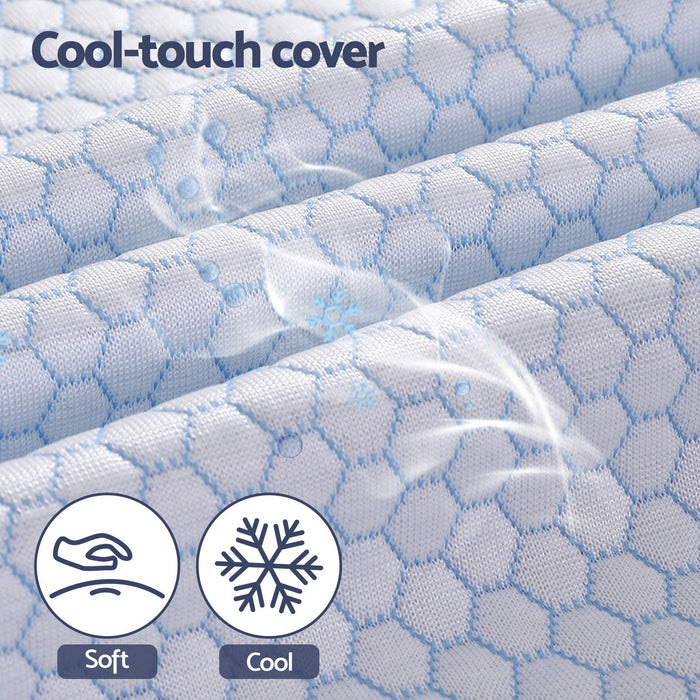 Latex Topper 100% Natural Latex Toppers 7-Zone W/ Ice Silk Cool-Touch Fabric Cooling Cover Double 5cm