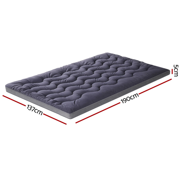 5cm Mattress Topper Pillowtop Toppers Bamboo Charcoal Double