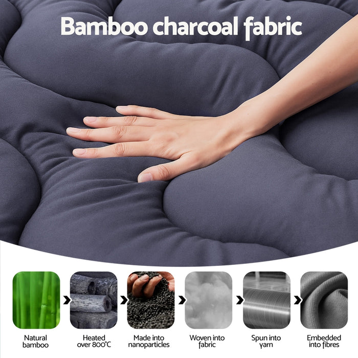 5cm Mattress Topper Pillowtop Toppers Bamboo Charcoal Queen