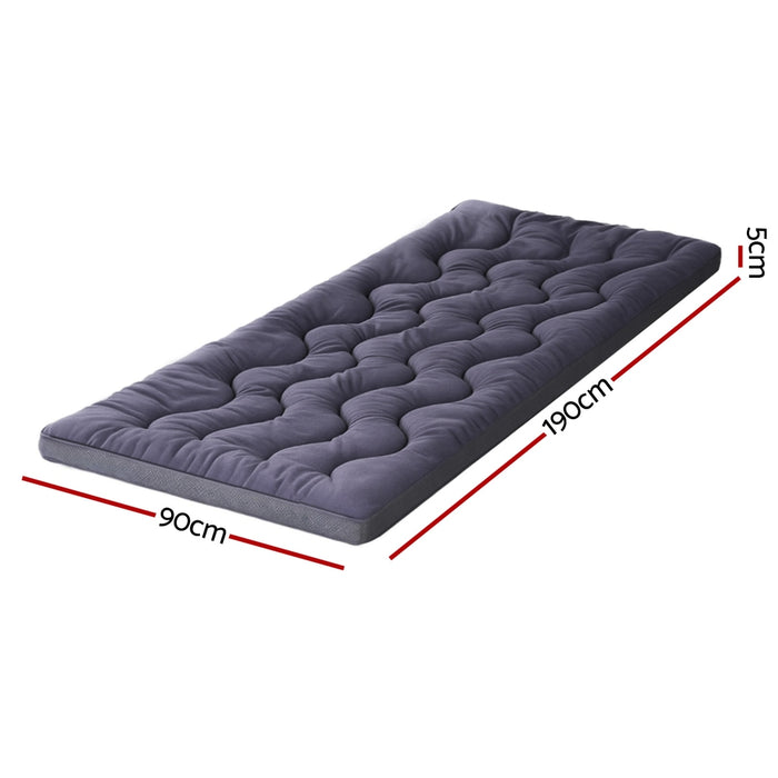 5cm Mattress Topper Pillowtop Toppers Bamboo Charcoal Single
