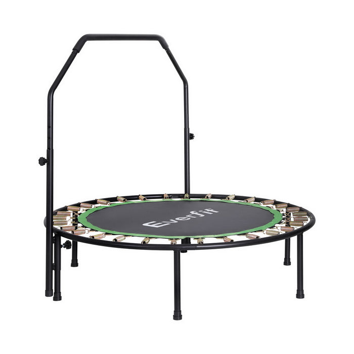 48 Inch Round Trampoline Kids Exercise Fitness Adjustable Handrail Green