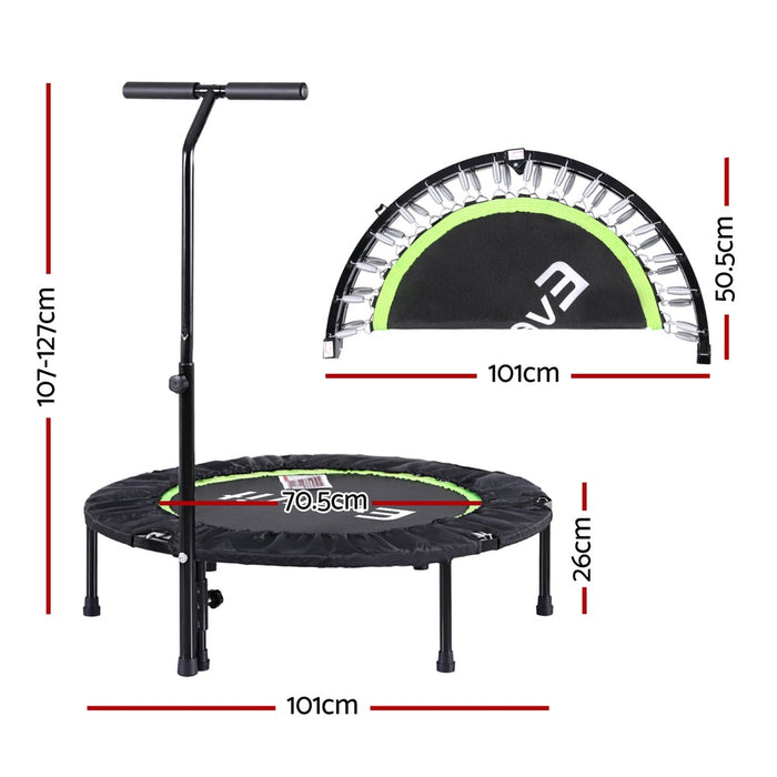 40 Inch Fitness Foldable Trampoline Jumping Rebounder Home Gym Handrail