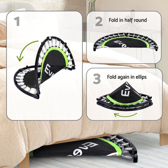 40 Inch Fitness Foldable Trampoline Jumping Rebounder Home Gym Handrail