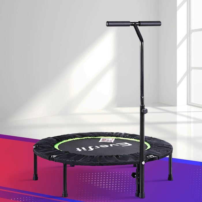 40 Inch Fitness Foldable Trampoline Jumping Rebounder Home Gym Handrail