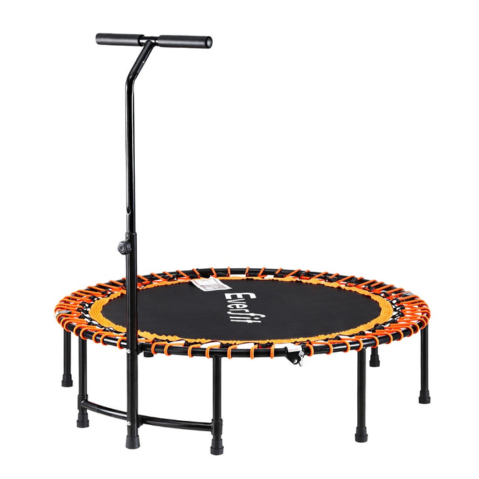 48 Inch Fitness Foldable Trampoline Jumping Rebounder Home Gym Handrail