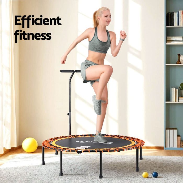 48 Inch Fitness Foldable Trampoline Jumping Rebounder Home Gym Handrail