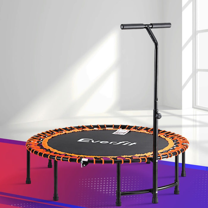 48 Inch Fitness Foldable Trampoline Jumping Rebounder Home Gym Handrail