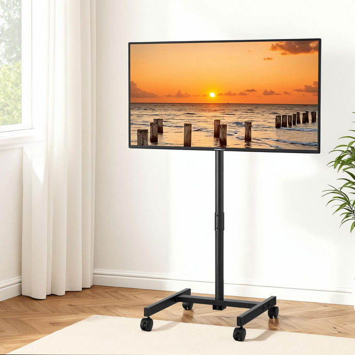 Tv Stand 13-50" Universal Mobile Adjustable Height Tv Stand With Wheels