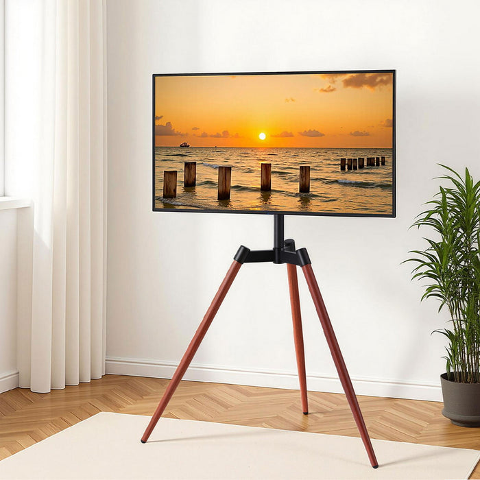 Tv Stand 32-65 Inch Led Lcd Screen Wooden Tripod Easel Height Adjustable