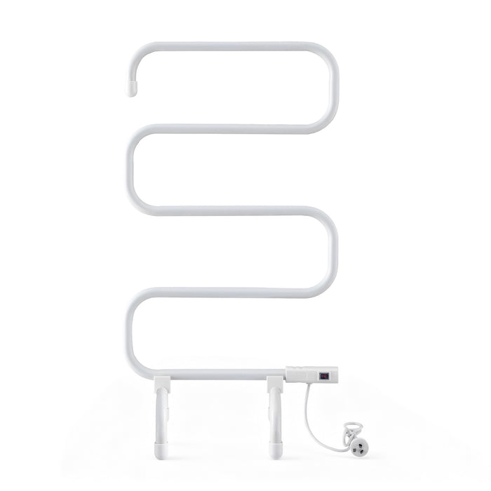 Heated Towel Rail Freestanding Wall Mounted S-Shape Electric Warmer Rack