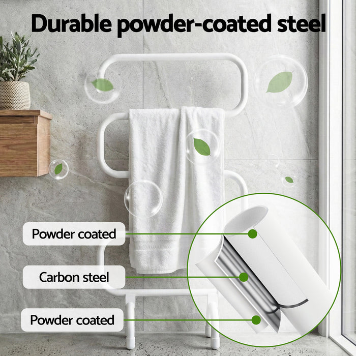 Heated Towel Rail Freestanding Wall Mounted S-Shape Electric Warmer Rack
