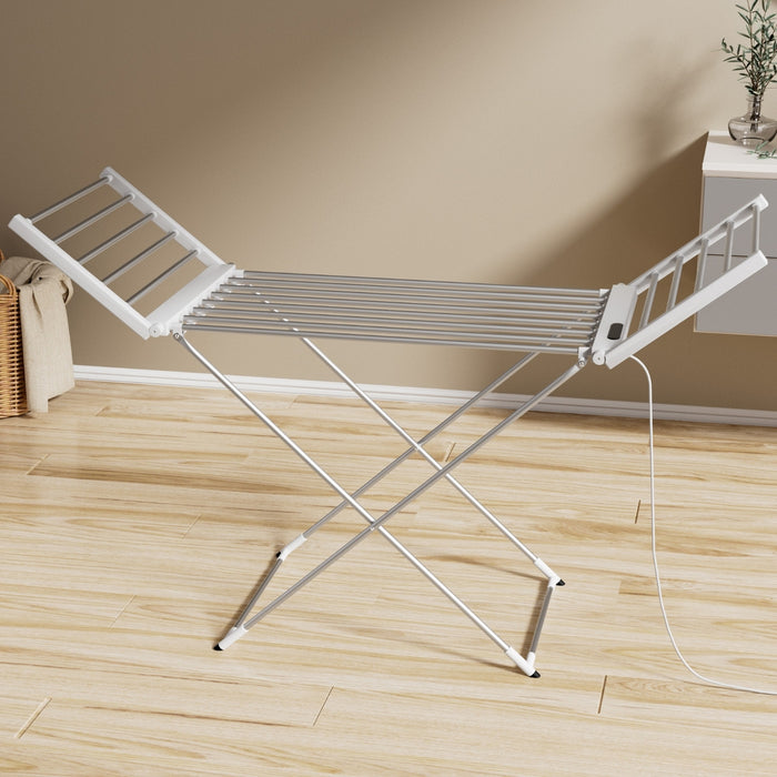 Foldable Electric Heated Towel Rail Rack With 24H Timer