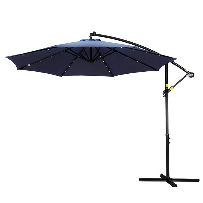 Outdoor Umbrella 3M Cantilever Beach Led Umbrellas Garden Shade Patio