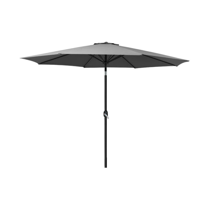 Outdoor Umbrella 2.7M Beach Pole Garden Tilt Sun Patio Uv Charcoal