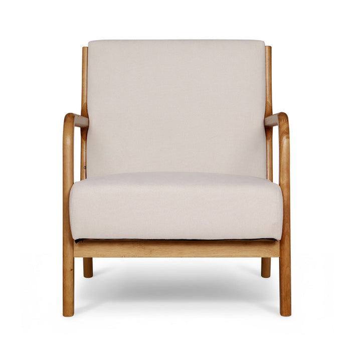 2X Armchair Faux Fabric Beige