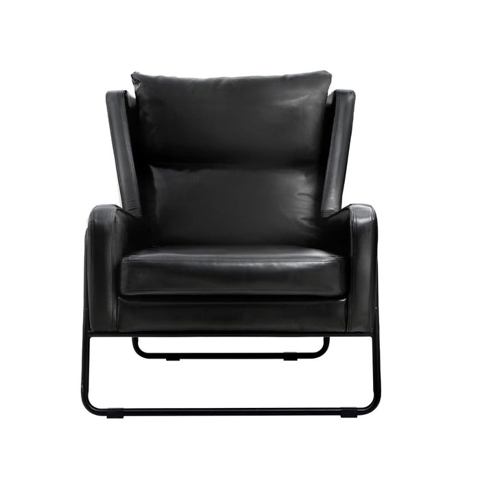 Armchair Accent Chair Pu Leather Wingback Black