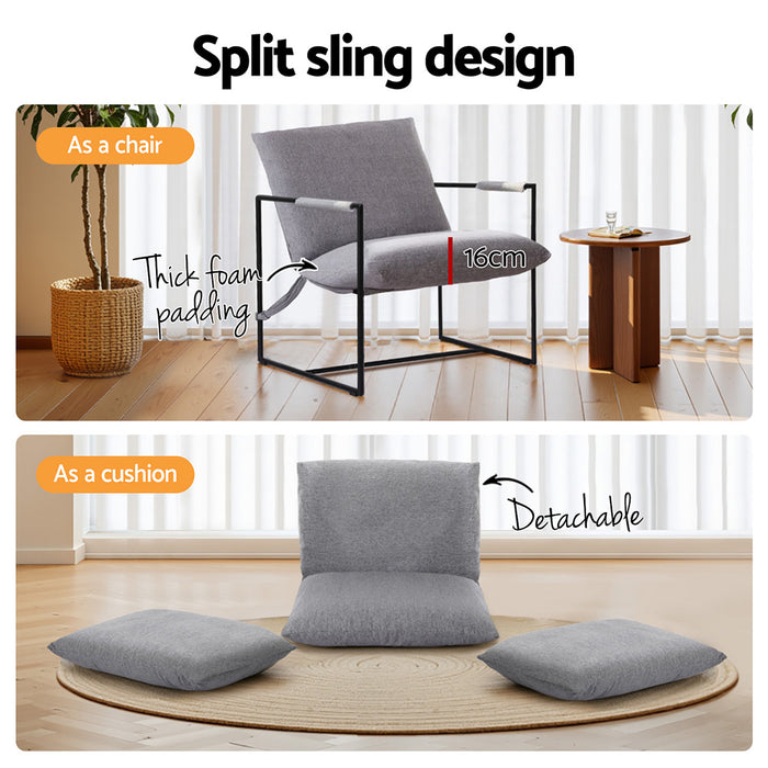 Armchair Lounge Chair Sling Grey
