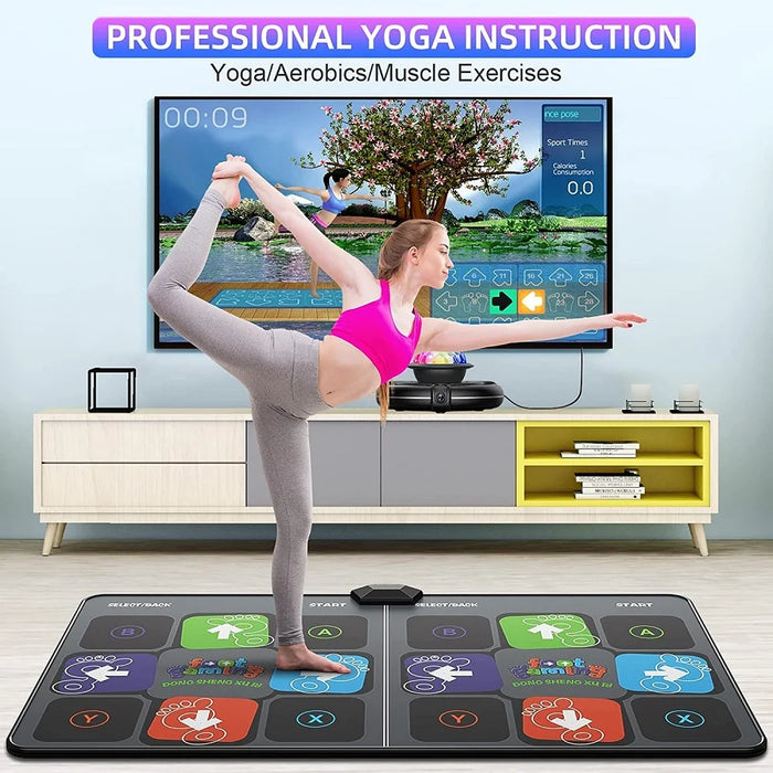 Wireless Dance Mat For Tv / Pc Anti Slip Fitness Music Game Double Controller Foldable