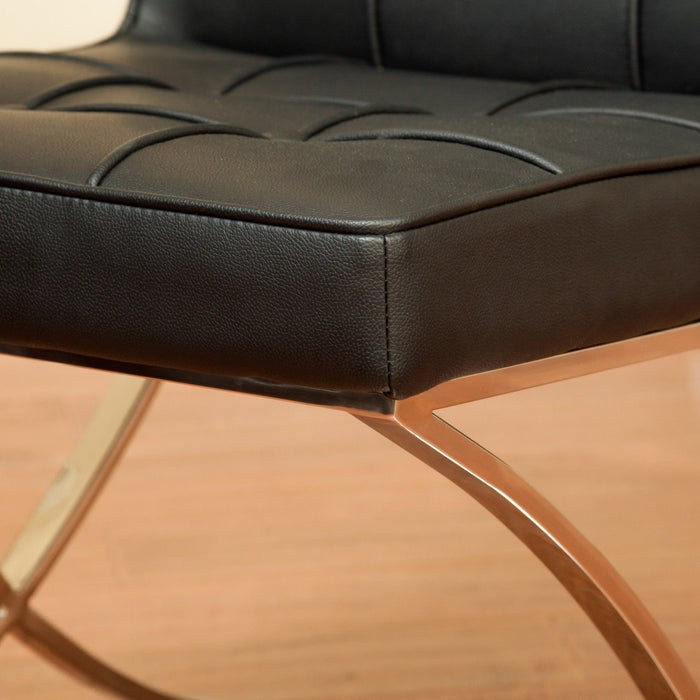 Pandora Modern Bonded Leather Dining Chair In Black