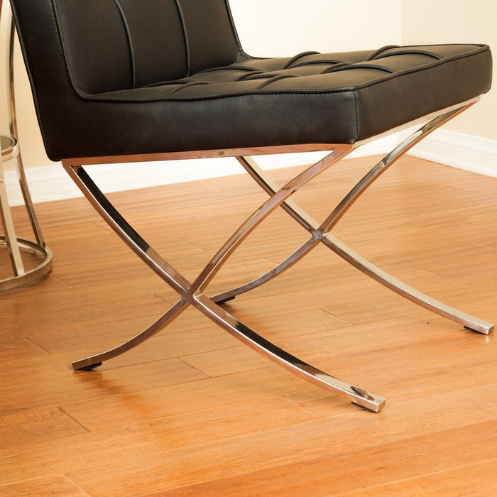 Pandora Modern Bonded Leather Dining Chair In Black