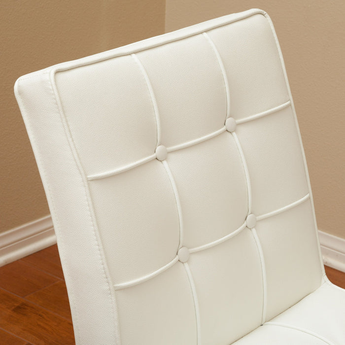 Pandora Modern Bonded Leather Dining Chair In White