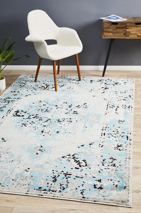 Alexa Transitional Blue Grey Rug - 400X300Cm
