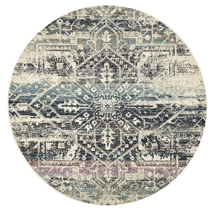 Museum 865 Blue Round 200 Cm X 200 Cm Rug - Round