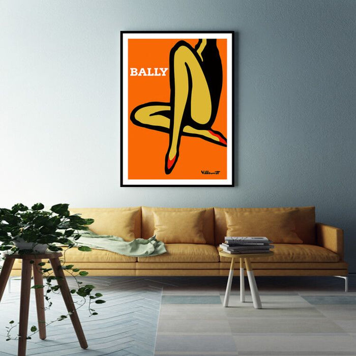 Wall Art 90Cmx135Cm Orange Legs Black Frame Canvas
