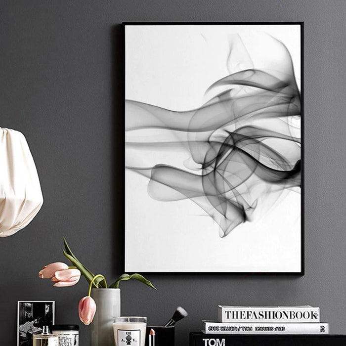 Wall Art 70Cmx100Cm Stylish Abstract Black 2 Sets Black Frame Canvas