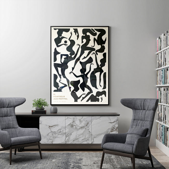 Wall Art 40Cmx60Cm Jazz Festival Black Frame Canvas