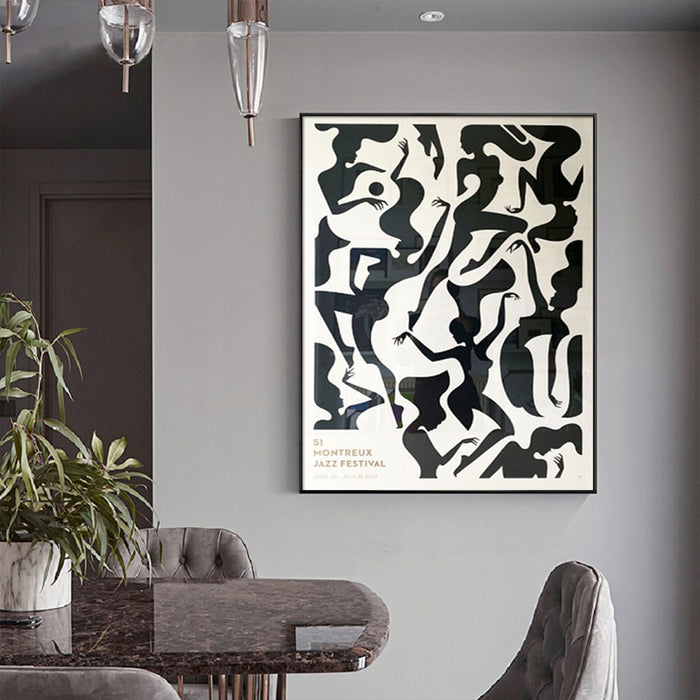 Wall Art 80Cmx120Cm Jazz Festival Black Frame Canvas