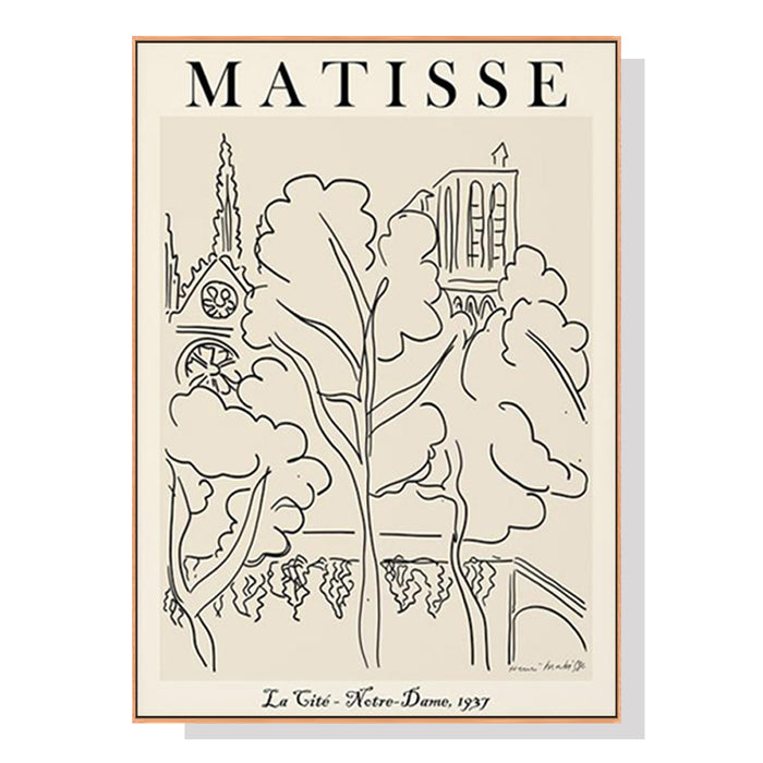 Wall Art 90Cmx135Cm Line Art By Henri Matisse Wood Frame Canvas