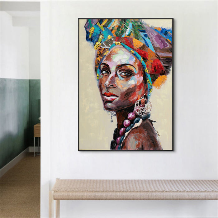 Wall Art 80Cmx120Cm African Women 2 Sets Black Frame Canvas