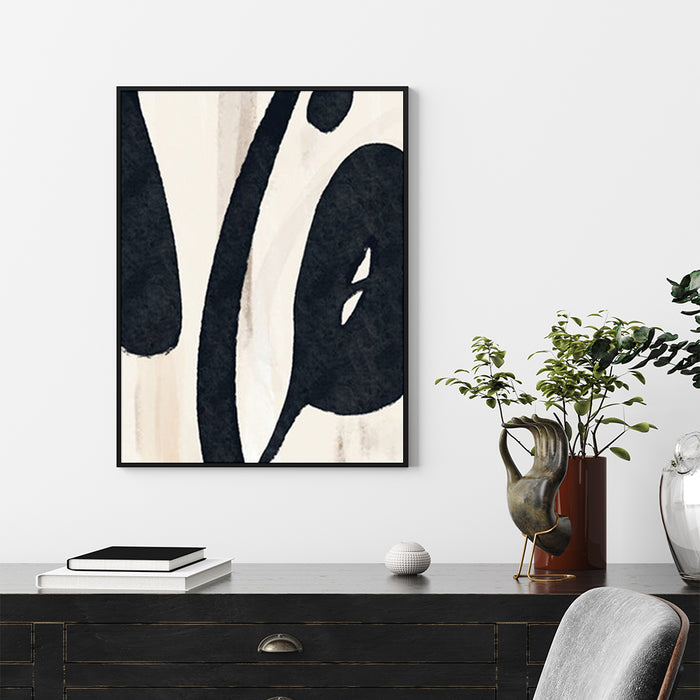 Wall Art 80Cmx120Cm Black Ink Black Frame Canvas