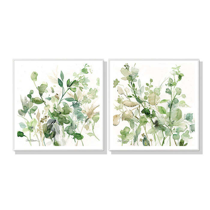 Wall Art 40Cmx40Cm Sage Garden By Carol Robinson 2 Sets White Frame Canvas