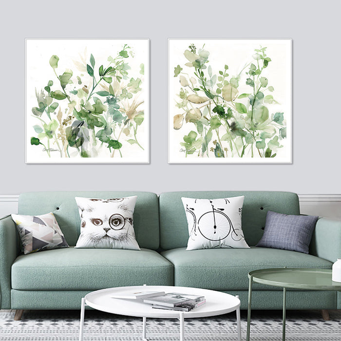 Wall Art 90Cmx90Cm Sage Garden By Carol Robinson 2 Sets White Frame Canvas