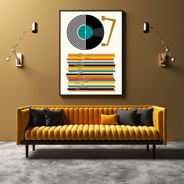 Wall Art 40Cmx60Cm Music Black Frame Canvas