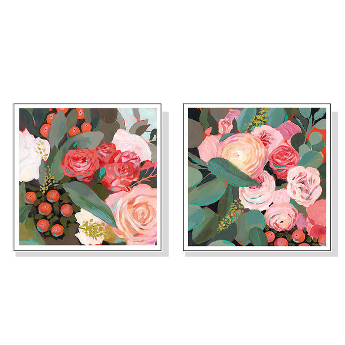 Wall Art 40Cmx40Cm Eucalyptus Bouquet 2 Sets White Frame Canvas