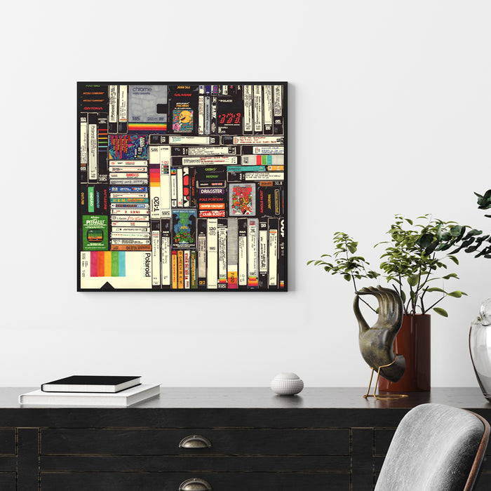 Wall Art 90Cmx90Cm Book Black Frame Canvas