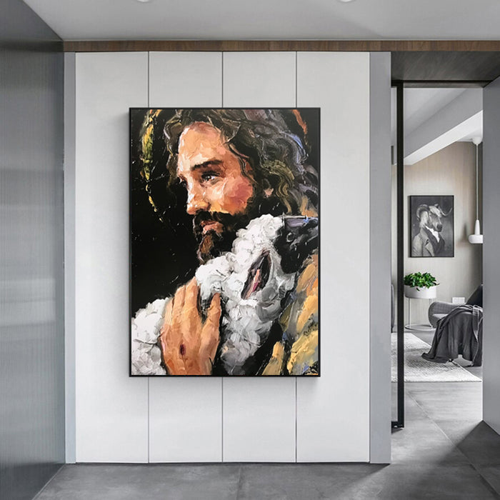 Wall Art 90Cmx135Cm Back In His Arms Black Frame Canvas